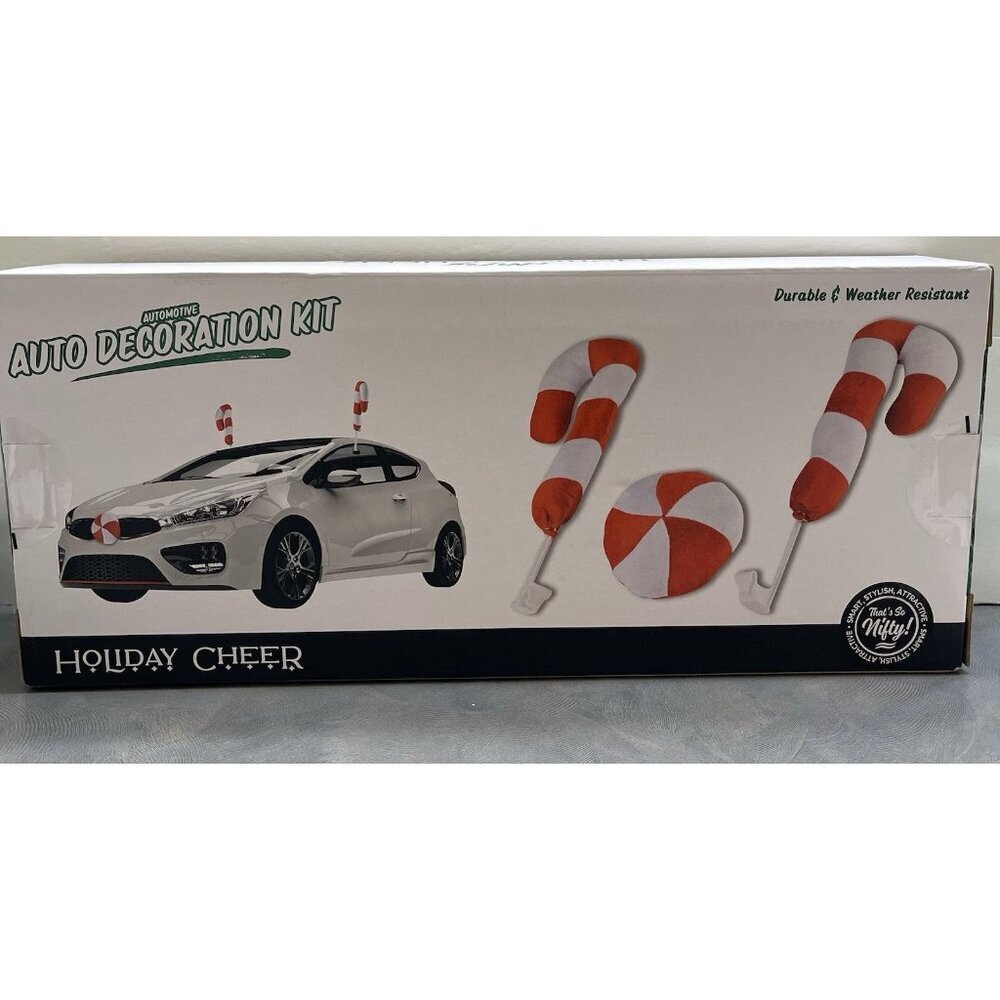 Automotive Decoration Kit Nifty Holiday Cheer Candy Canes for Festive Car Decor